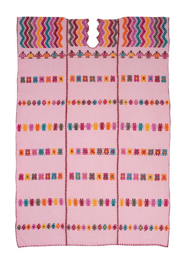 Pippa Holt Kaftan No.252 Three Panel Maxi Kaftan In Pink With Multi Coloured Design