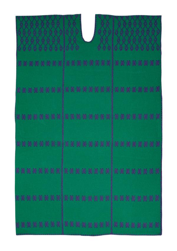 Pippa Holt Kaftan No.257 Three Panel Maxi Kaftan In Green With Purple Design