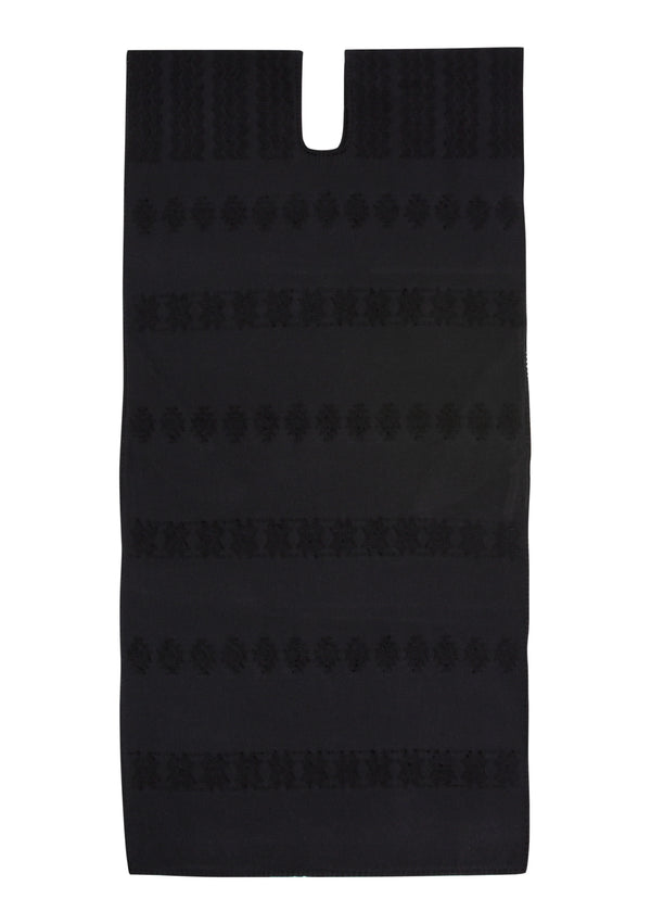 Pippa Holt Kaftan No.258 Single Panel Midi Kaftan In Black With Back Motifs