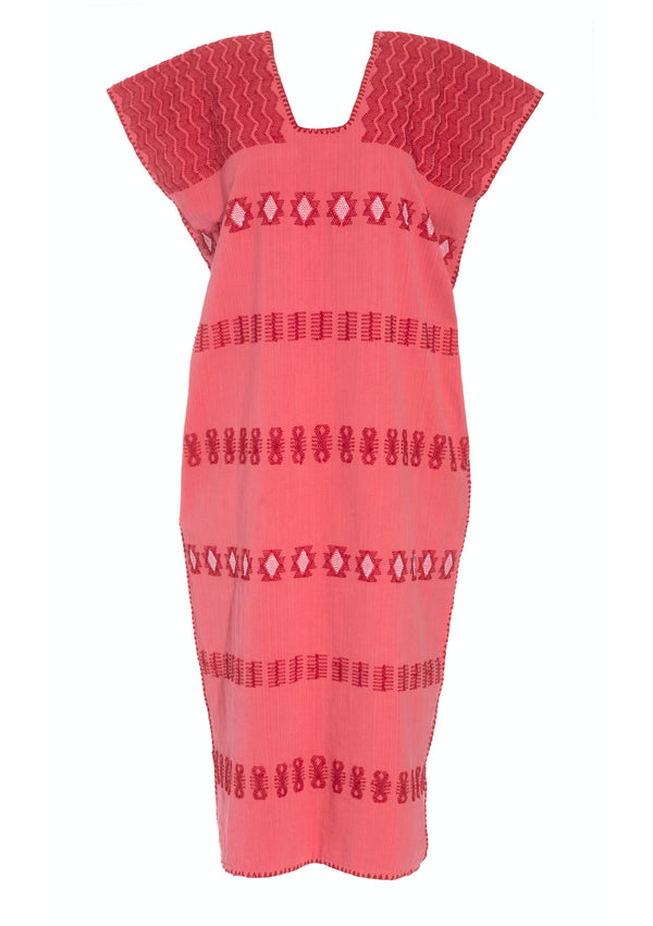 Pippa Holt Kaftan No.260 Single Panel Midi Kaftan In Watermelon With Red Design