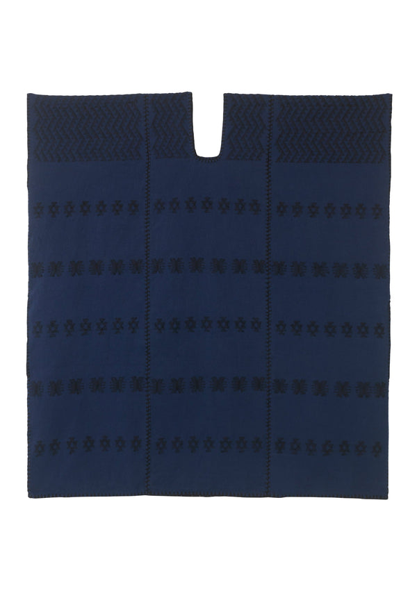 Pippa Holt Kaftan No.297 Three Panel Mini Kaftan In Navy With Black Design