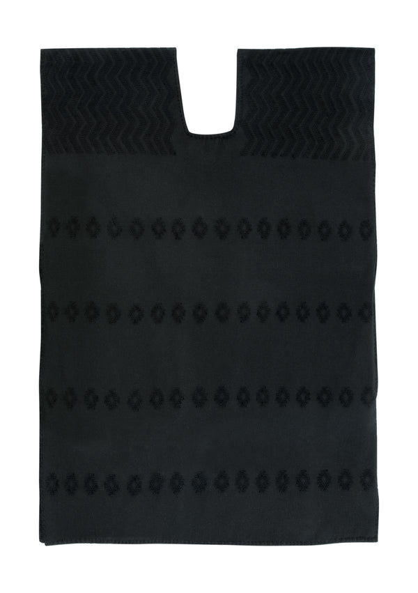 Pippa Holt Kaftan No.305 Single Panel Mini Kaftan In Black With Black Motifs