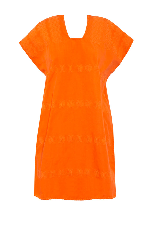 Pippa Holt Kaftan No.308 Single Panel Mini Kaftan In Neon Orange Design