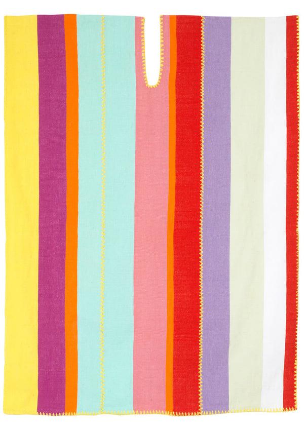 Pippa Holt Kaftan No.331 Three Panel Mini Kaftan With Multicoloured Stripes