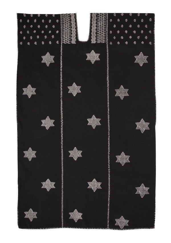 pippa holt Kaftan No.355 Three panel midi kaftan in black with silver star design