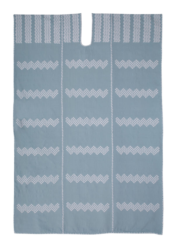 pippa holt Kaftan No.385 Three panel midi kaftan in blue with white design