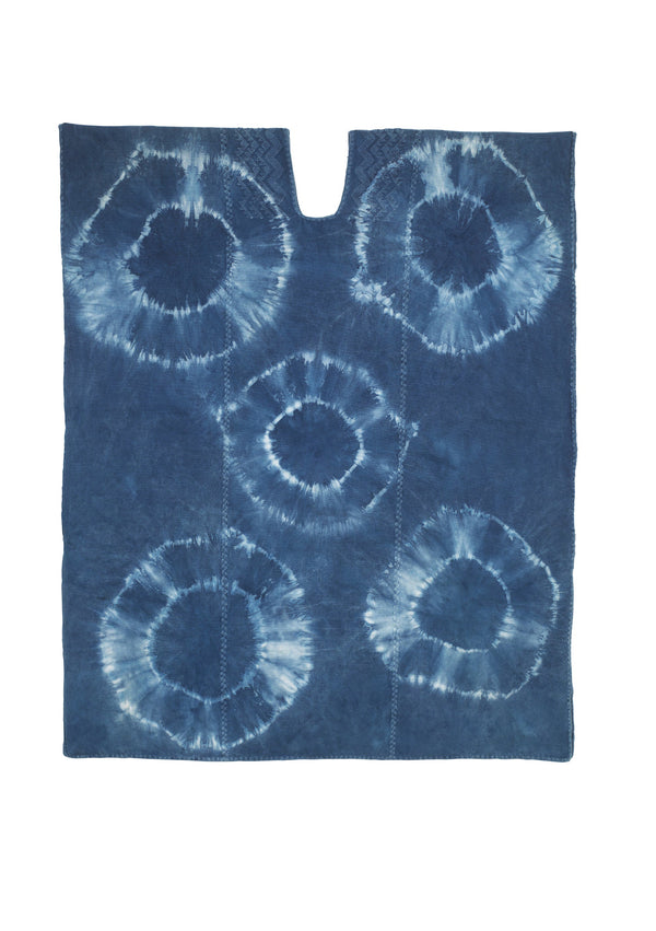 pippa holt Kaftan No.390 Three panel mini kaftan in blue and white tie dye design