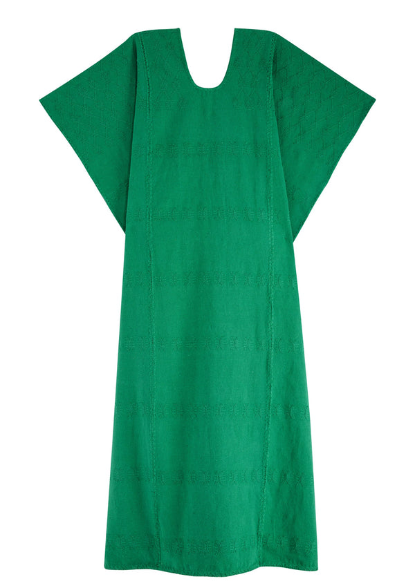 Pippa Holt Kaftan No.399 Three Panel Maxi Kaftan In Green With Green Design