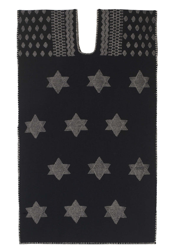 pippa holt Kaftan No.431 Single panel mini kaftan in black with silver star design