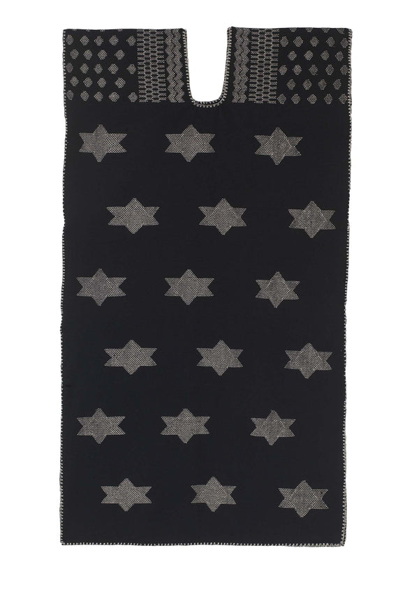 pippa holt Kaftan No.432 Single panel midi kaftan in black with silver star design