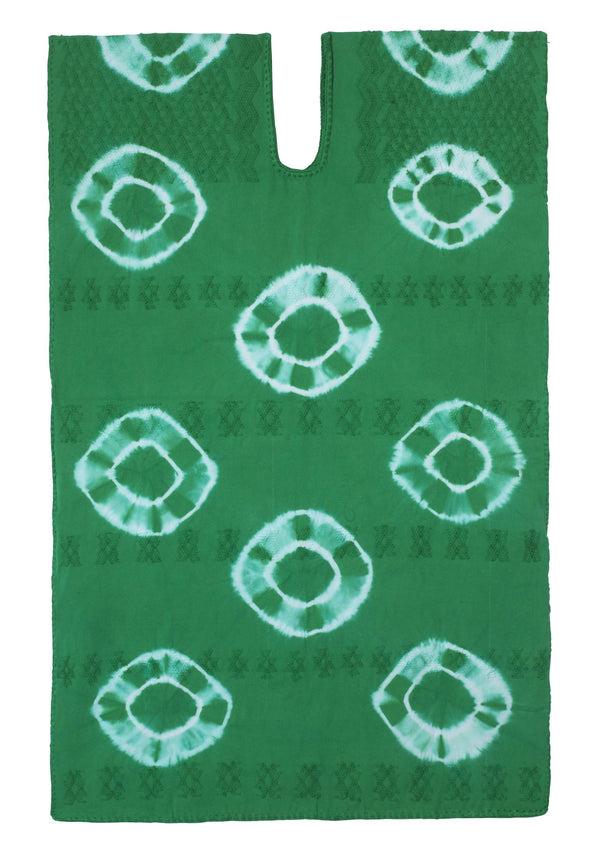 pippa holt Kaftan No.512 Single panel mini kaftan in green and white tie dye design