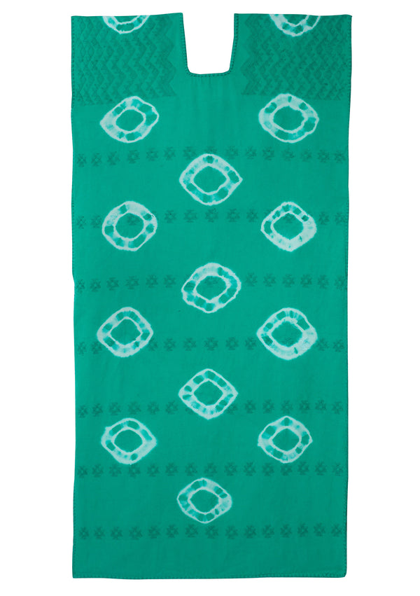 pippa holt Kaftan No.526 Single panel midi kaftan in aqua and white tie dye design