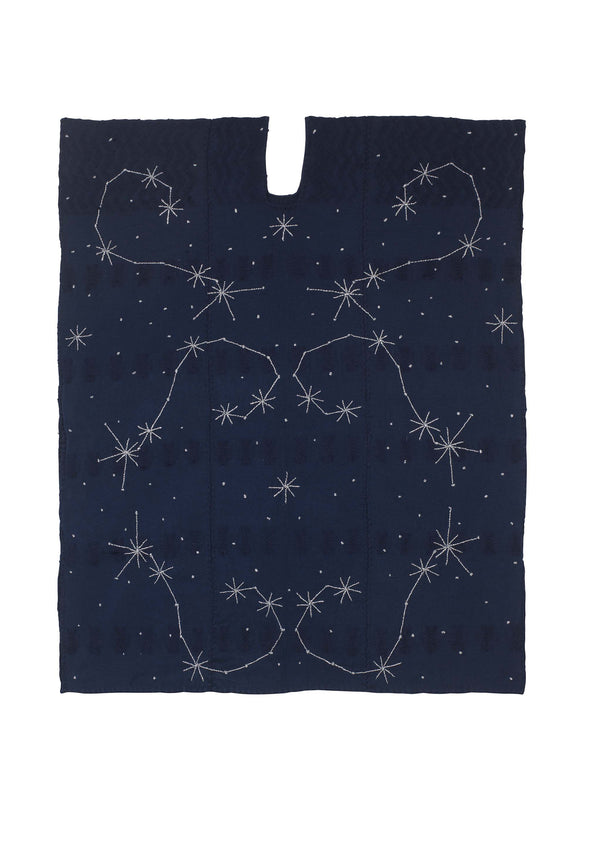 pippa holt Kaftan No.533 Three panel mini kaftan in navy with galaxy/stars embroidery