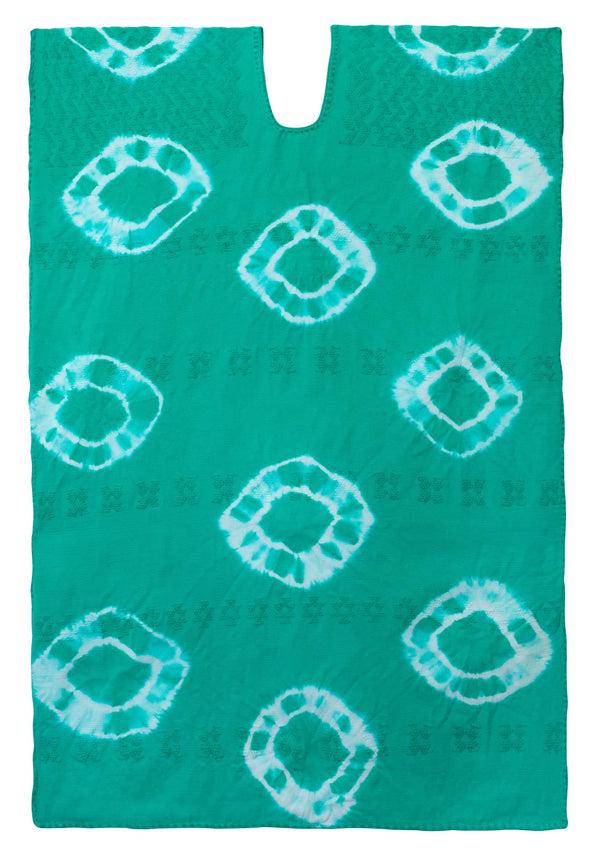 pippa holt Kaftan No.552 Single panel mini kaftan in aqua and white tie dye design