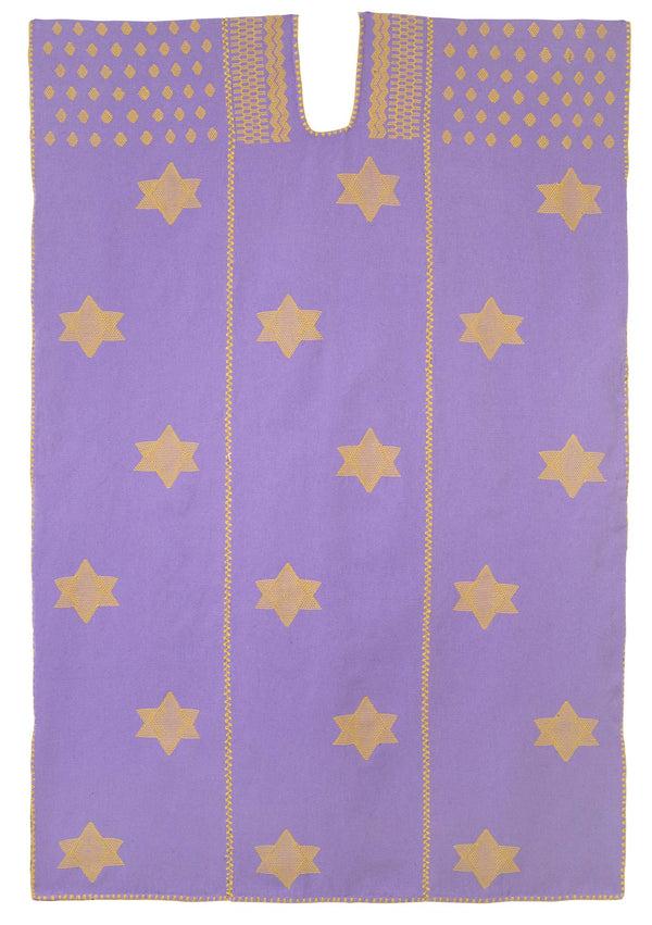 pippa holt Kaftan No.584 Three panel midi kaftan in purple with yellow star design