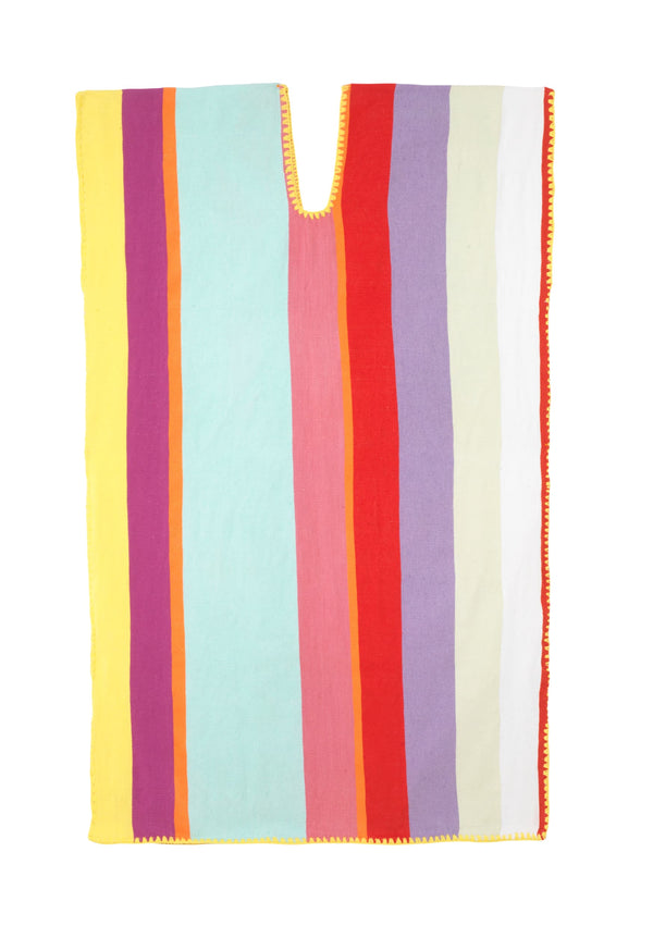 pippa holt Kaftan No.613 Single panel mini kaftan with multicoloured stripes