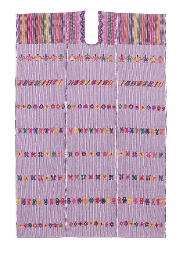 Pippa Holt Kaftan No.66 Three Panel ‘Special Edition’ Midi Kaftan In Lilac With People Design In Rainbow