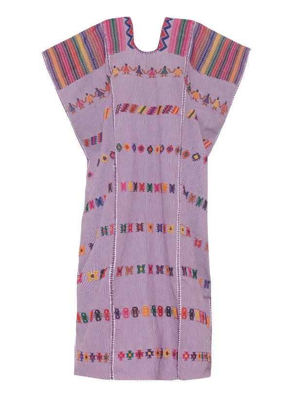 Pippa Holt Kaftan No.66 Three Panel ‘Special Edition’ Midi Kaftan In Lilac With People Design In Rainbow