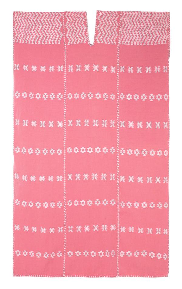 pippa holt Kaftan No.684 Three panel midi kaftan in pink with white design