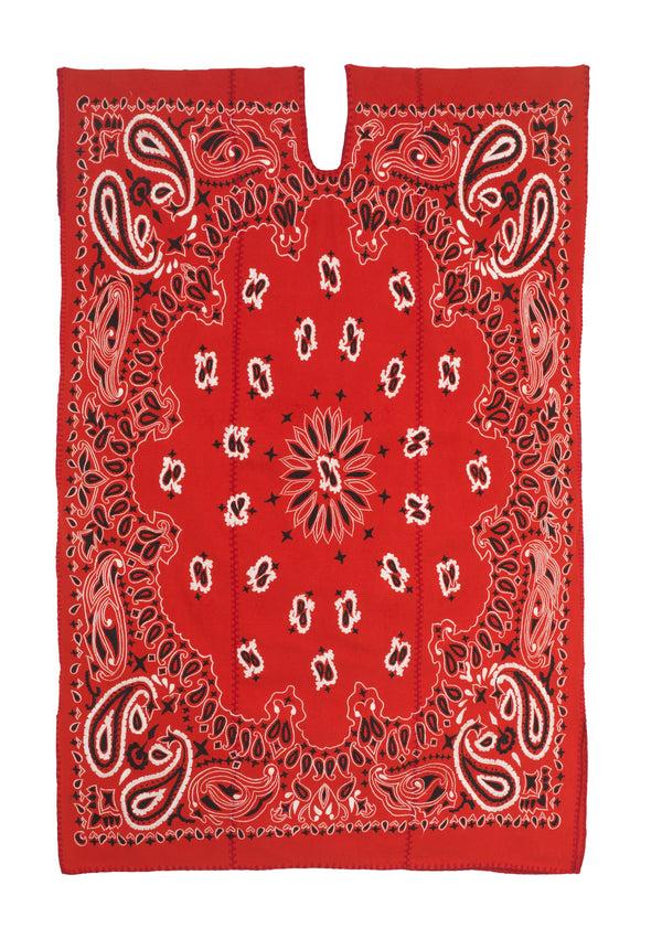 pippa holt Kaftan No.695 Three panel midi kaftan in red with white and black bandana design