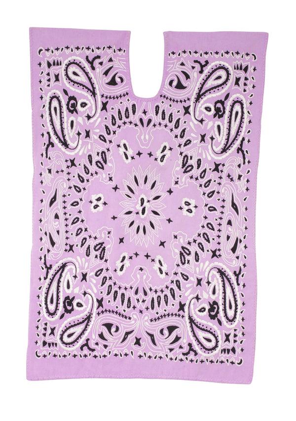 pippa holt Kaftan No.714 Single panel mini kaftan in lilac with black and white bandana design