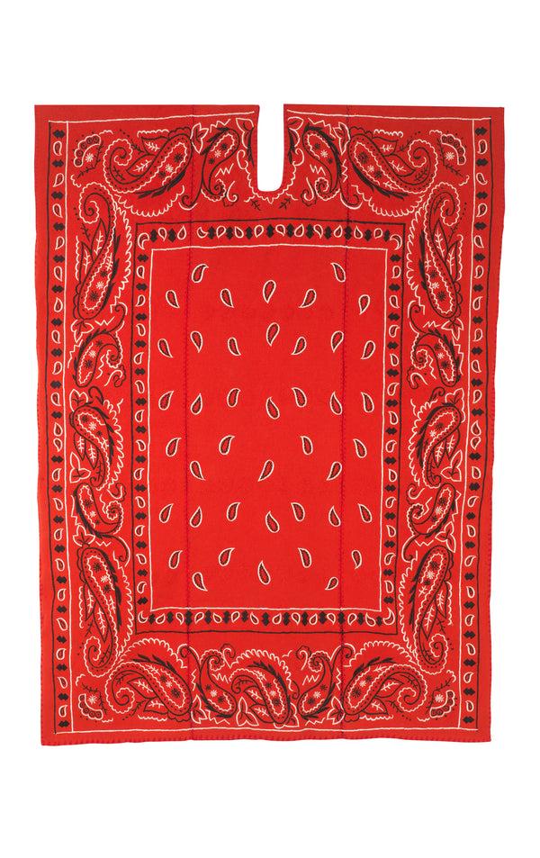 pippa holt Kaftan No.715 Three panel midi kaftan in red with white and black bandana design