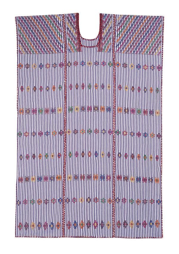 Pippa Holt Kaftan No.72 Three Panel Maxi Kaftan In Purple/white With Multicoloured Design