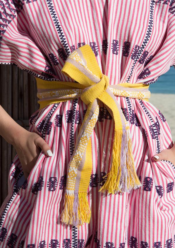 pippa holt Belt No.3 Handwoven yellow belt