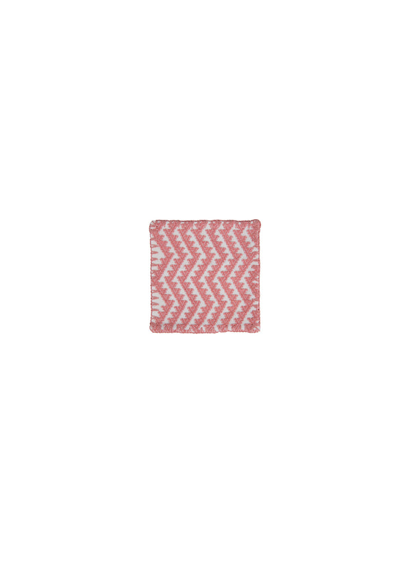 Pippa Holt Set No.32 Napkin Coaster And Placemat Set In White With Candy Pink Design