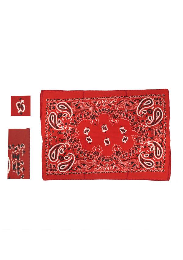 pippa holt Set No.695 Napkin coaster and placemat set in red with white and black bandana design