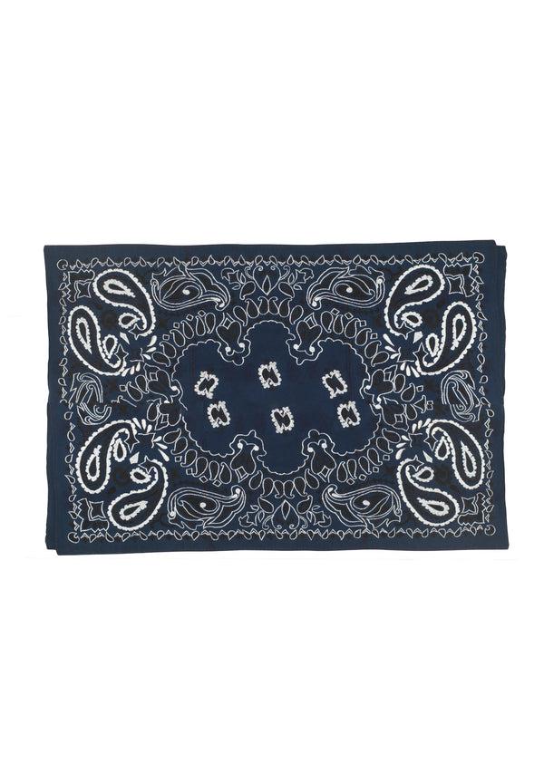 Pippa Holt Set No.700 Napkin Coaster And Placemat Set In Navy With Black And White Bandana Design