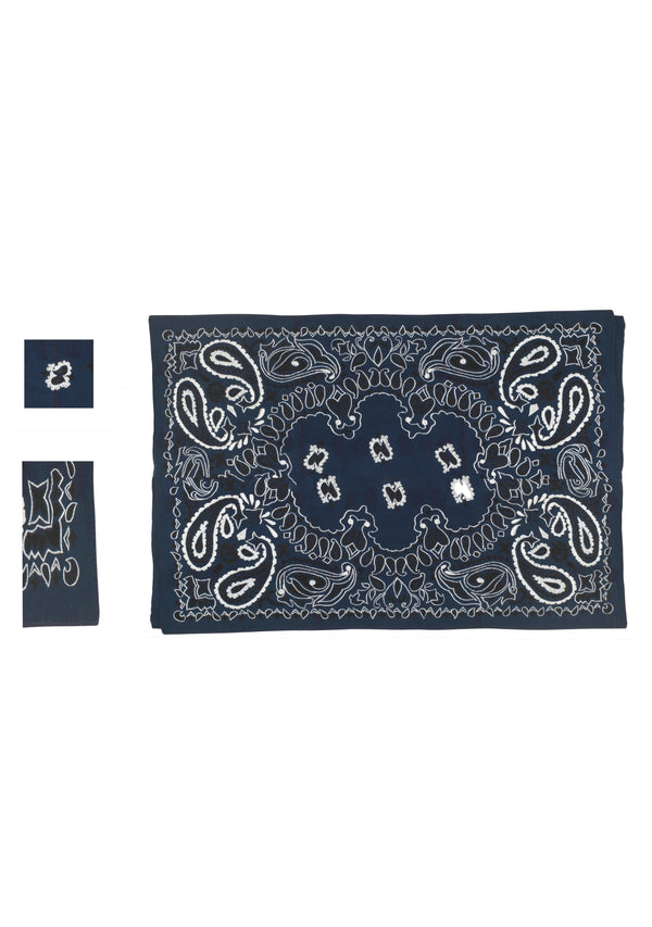 pippa holt Set No.700 Napkin coaster and placemat set in navy with black and white bandana design