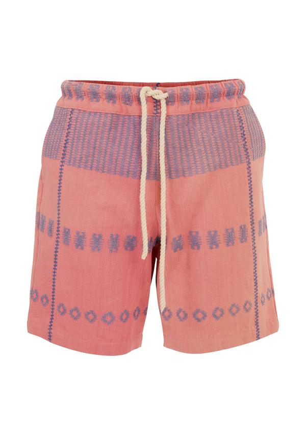 Pippa Holt Shorts No.110 Shorts In Watermelon Pink With Blue Motifs