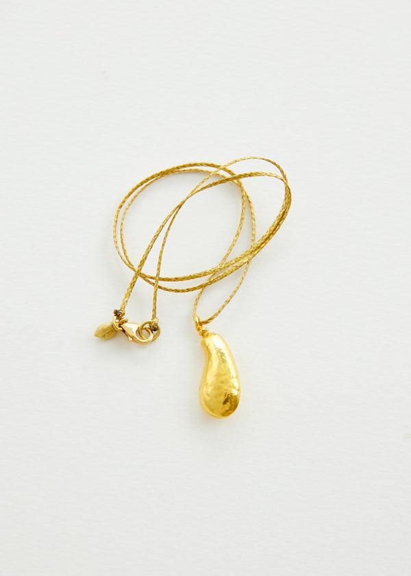 Pippa Small 18kt Colombian Gold Avocado Pendant On Cord