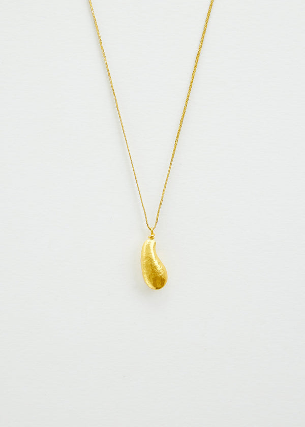 pippa small 18kt Colombian Gold Avocado Pendant on Cord