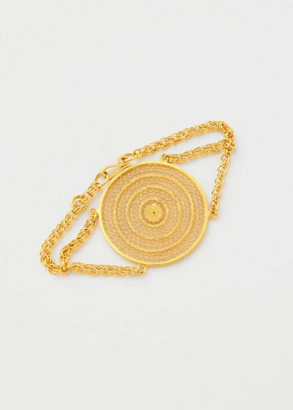 Pippa Small 18kt Colombian Gold Large Disk Bracelet