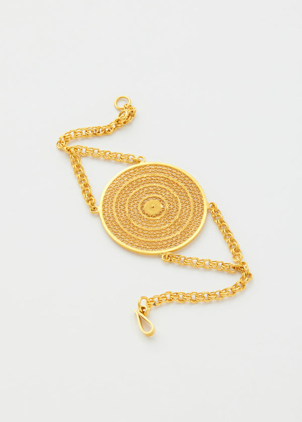 Pippa Small 18kt Colombian Gold Large Disk Bracelet