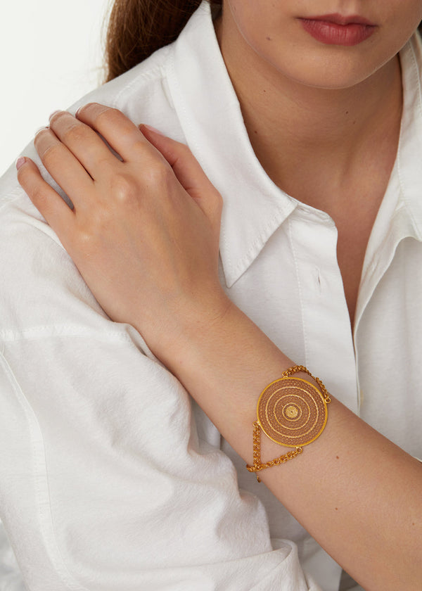 Pippa Small 18kt Colombian Gold Large Disk Bracelet
