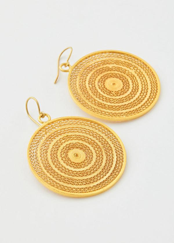 Pippa Small 18kt Colombian Gold Large Disk Earrings