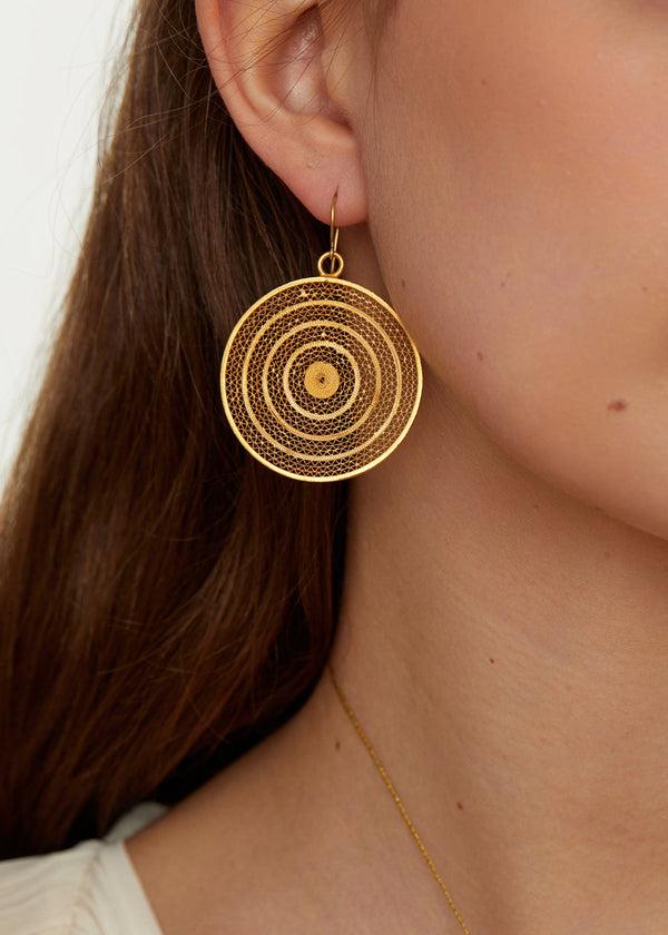 Pippa Small 18kt Colombian Gold Large Disk Earrings