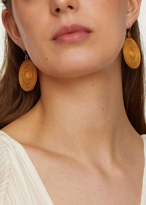 Pippa Small 18kt Colombian Gold Large Disk Earrings
