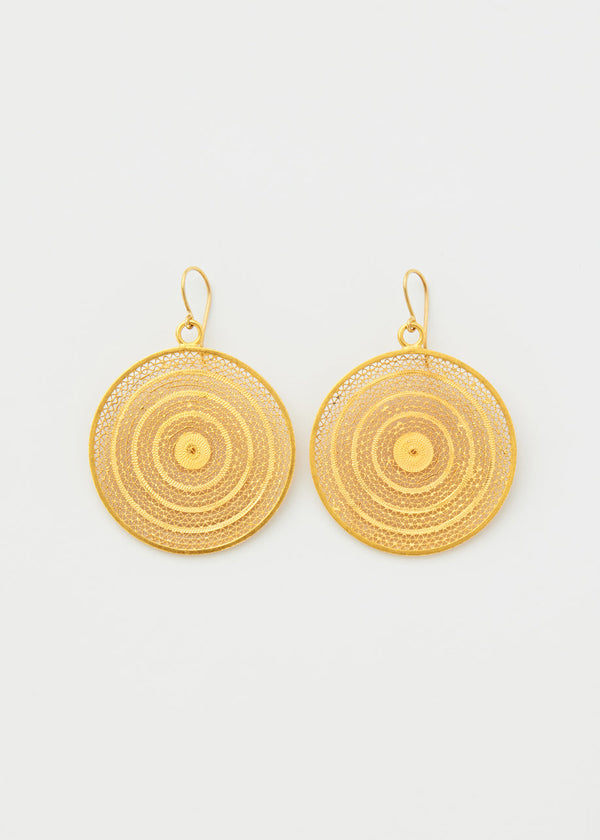 pippa small 18kt Colombian Gold Large Disk Earrings