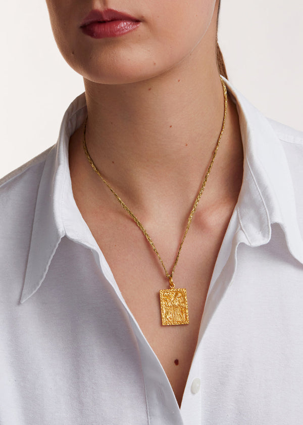 Pippa Small 18kt Colombian Gold San Pacho Pendant On Cord