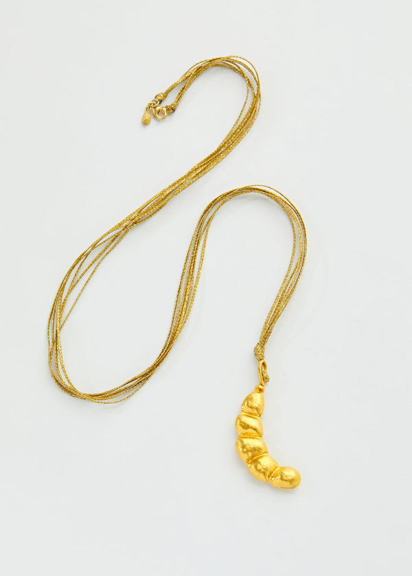 Pippa Small 18kt Colombian Gold Tamarindo Pendant On Cord