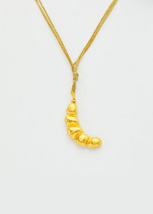 pippa small 18kt Colombian Gold Tamarindo Pendant on Cord