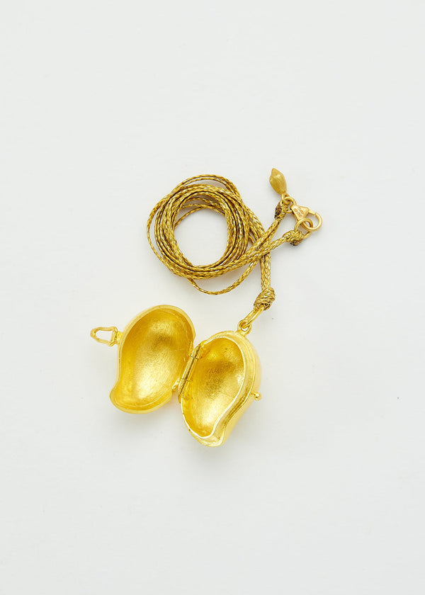Pippa Small 18kt Gold Aphrodites Pearls Mango Pendant On Cord