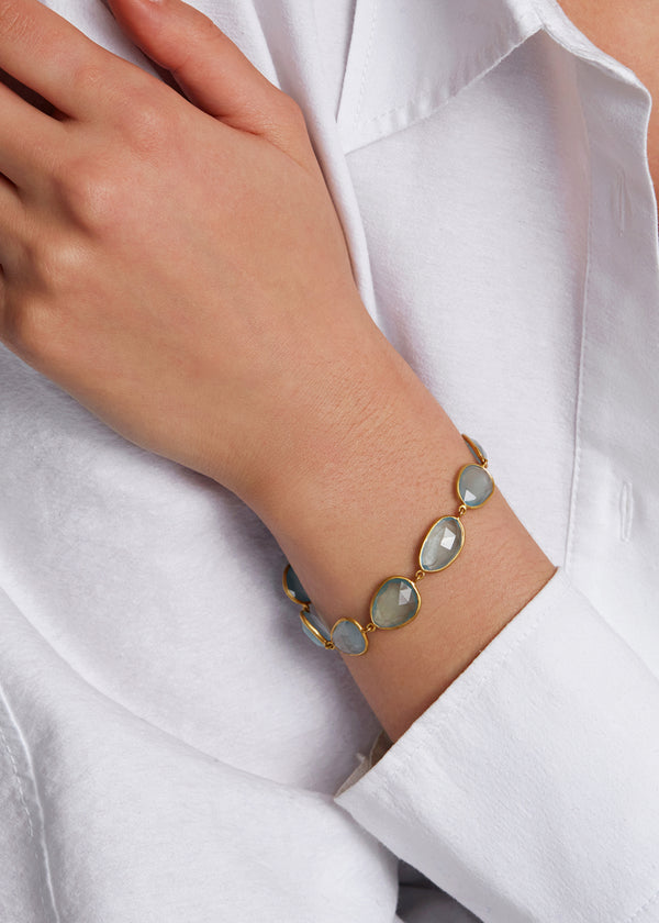 Pippa Small 18kt Gold Aquamarine Full Stone Bracelet