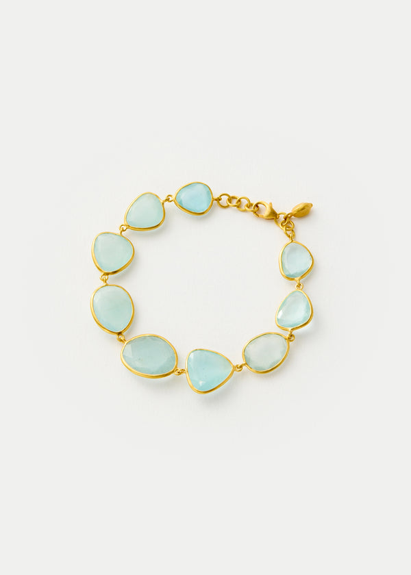 pippa small 18kt Gold Aquamarine Full Stone Bracelet