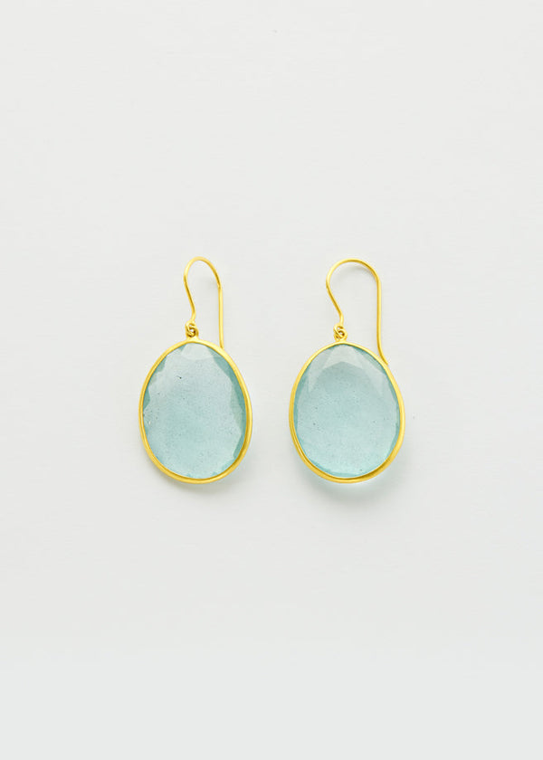 Pippa Small 18kt Gold Aquamarine Large Single Drop Earrings