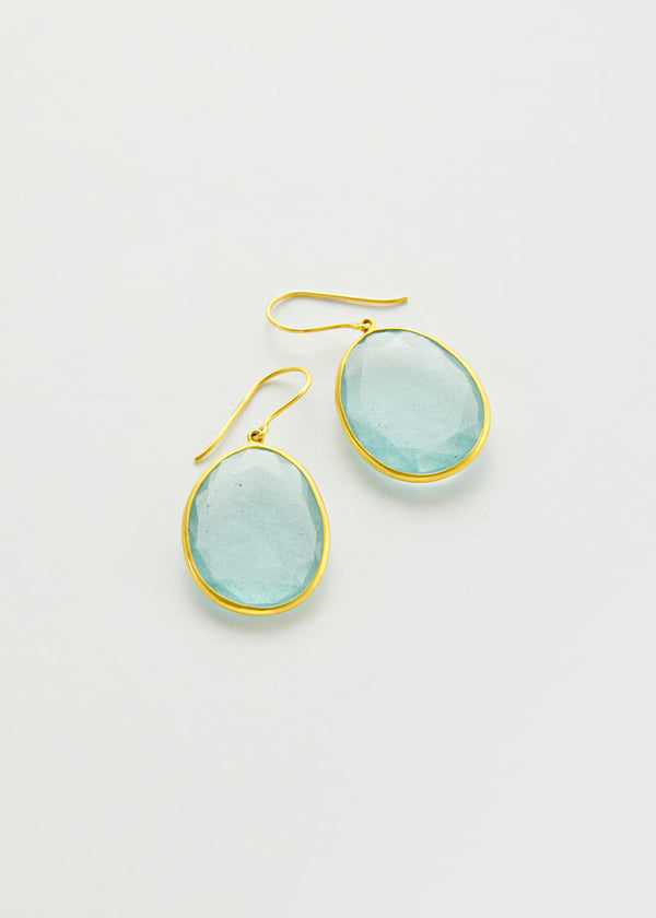 pippa small 18kt Gold Aquamarine Large Single Drop Earrings